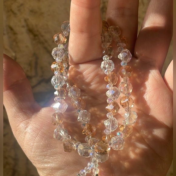 Australian crystals Beads Sparkly Necklace choker with adjustable strapLuxury
